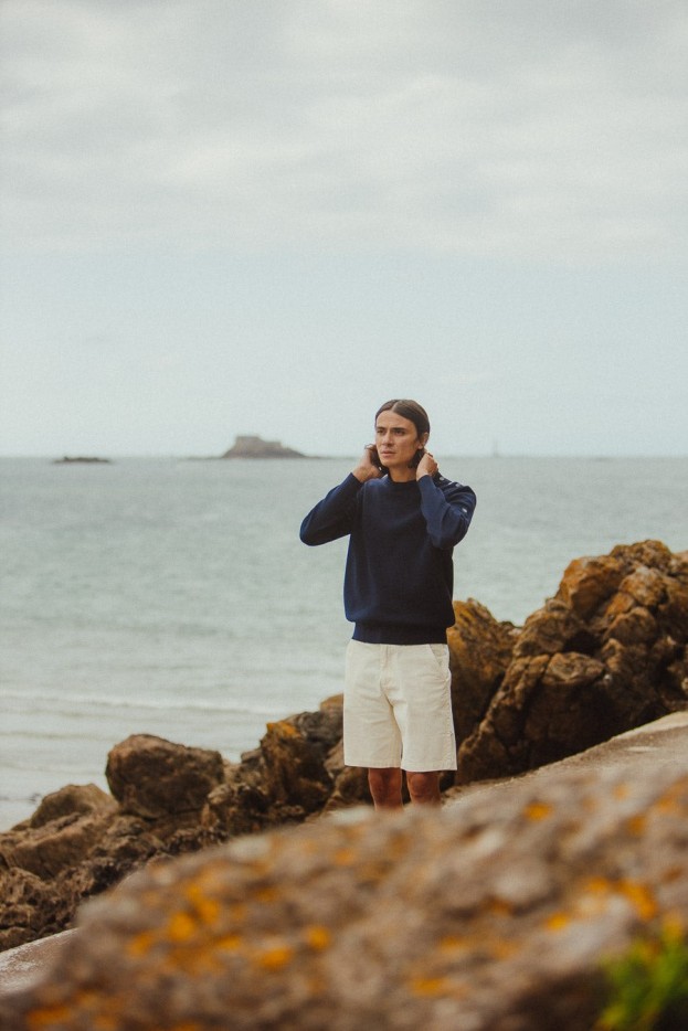 Pull marin uni Armel laine mérinos