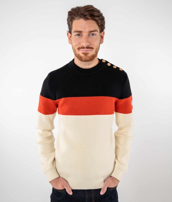 Pull marin tricolore...