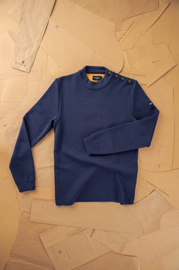 Pull marin uni Adrian 2 laine vierge