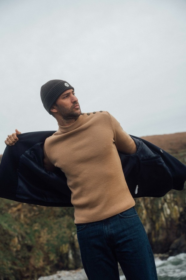 Pull marin uni Adrian 2 laine vierge