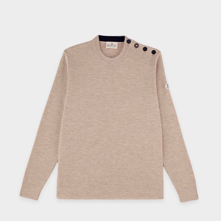 Pull marin uni Denez laine mérinos