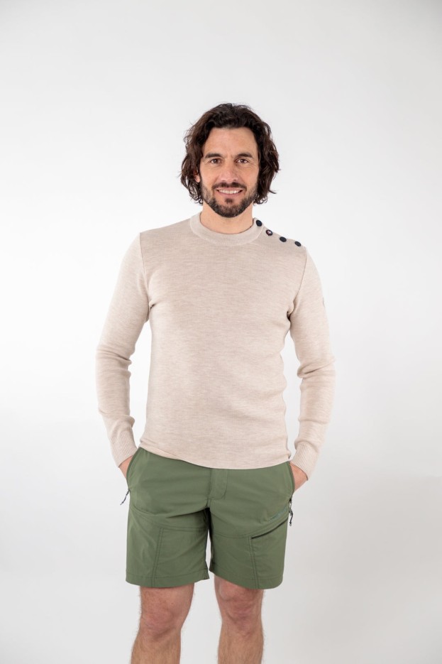 Pull marin uni Denez laine mérinos