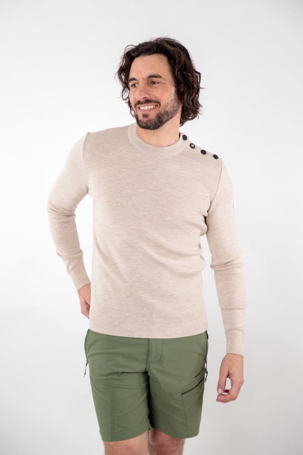 Pull marin uni Denez laine mérinos