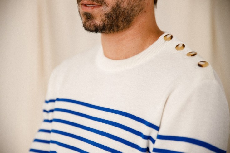 Pull marin rayé Armel laine mérinos