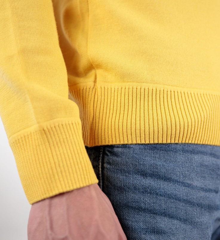 Pull fin uni col v Charles laine mérinos