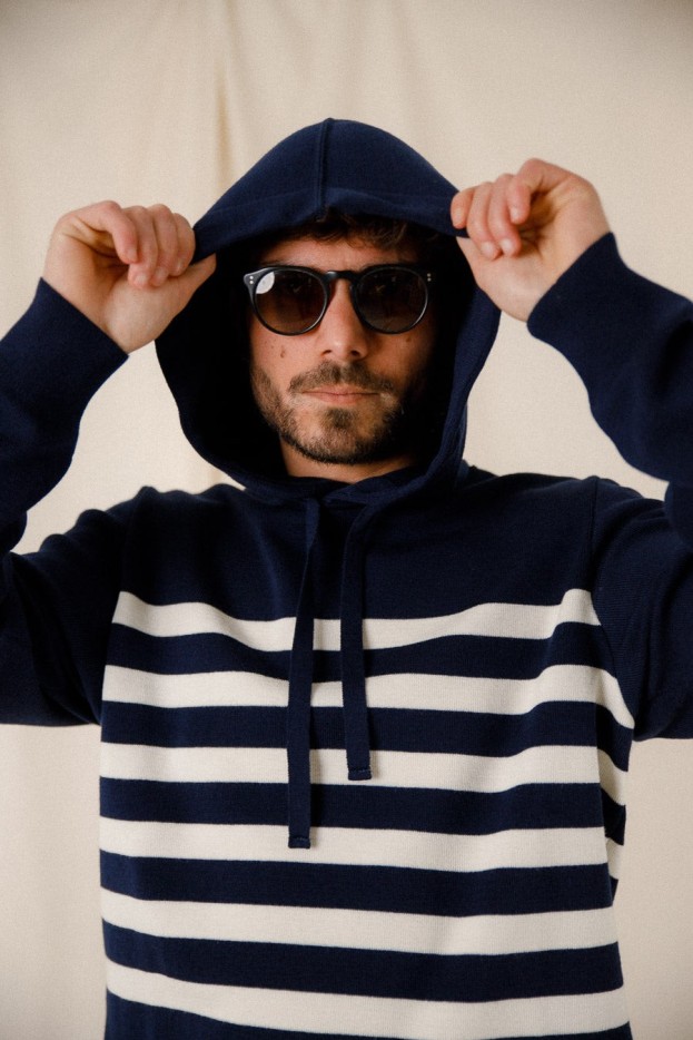 Sweat rayé unisexe Marlo laine mérinos