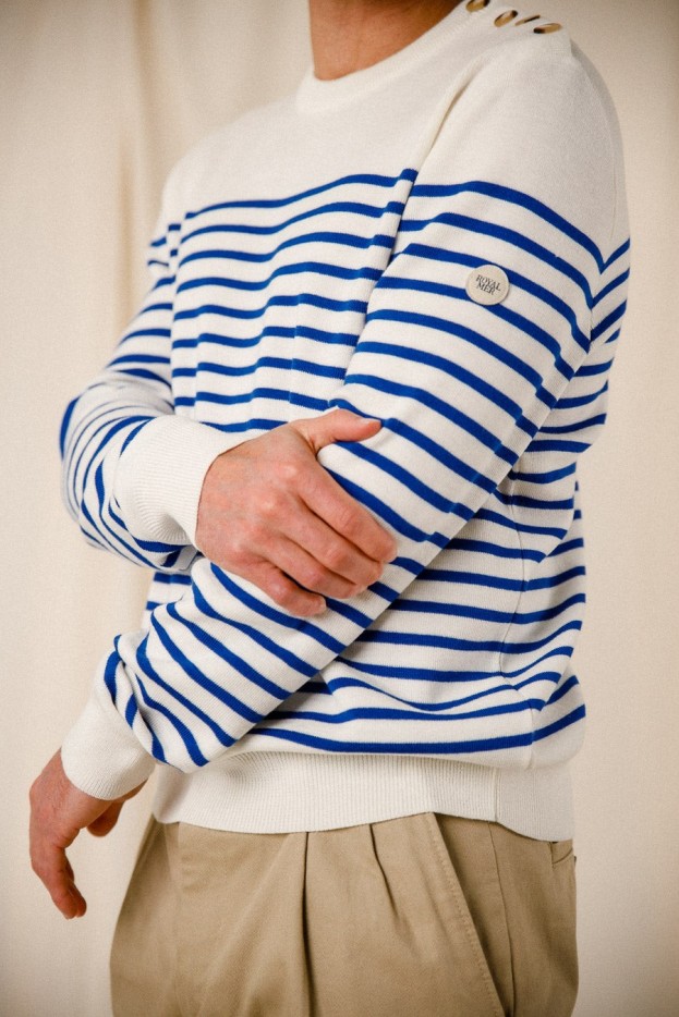 Pull marin rayé Armel laine mérinos