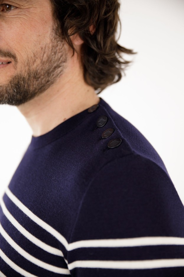 Pull marin rayé Klasel laine mérinos