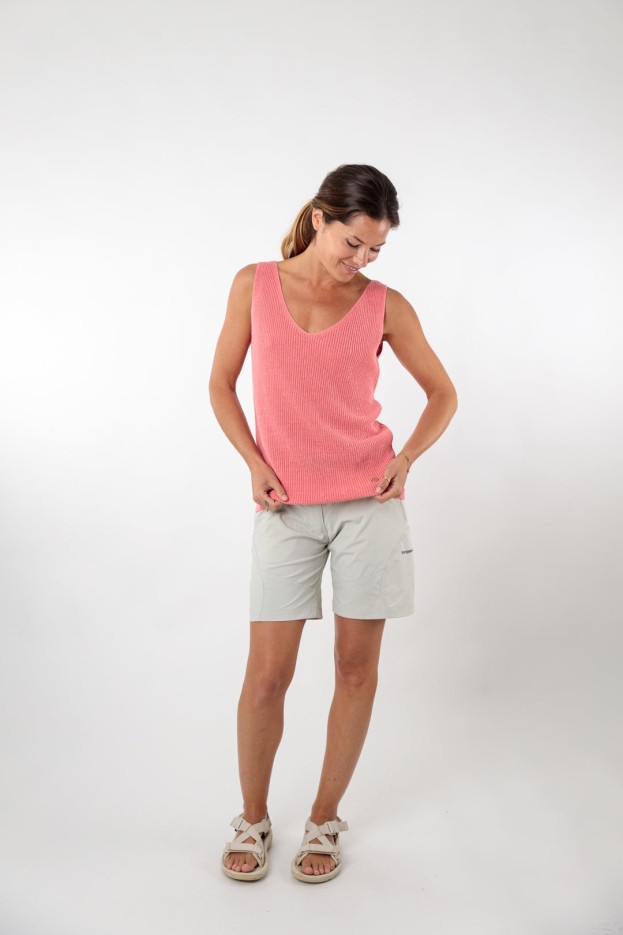 Débardeur uni col V Aurélie lin