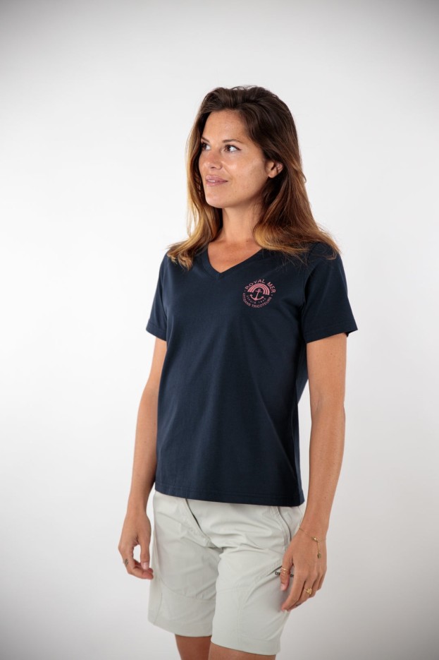 Tee-shirt ancre col V Apolline coton