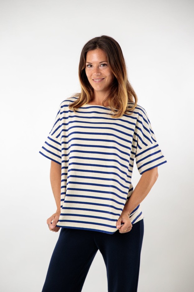 Tee-shirt rayé ample et évasé Marie coton
