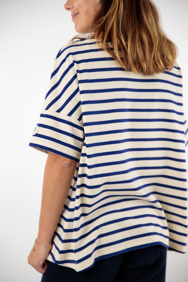 Tee-shirt rayé ample et évasé Marie coton