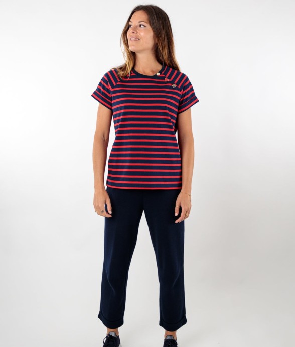 Tee-shirt rayé col rond...
