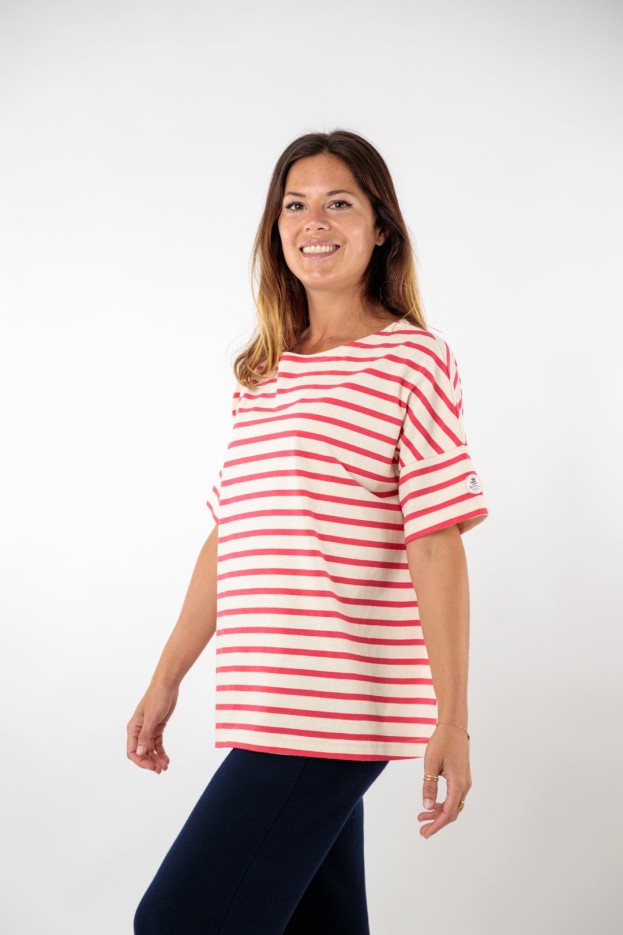 Tee-shirt rayé ample et évasé Marie coton
