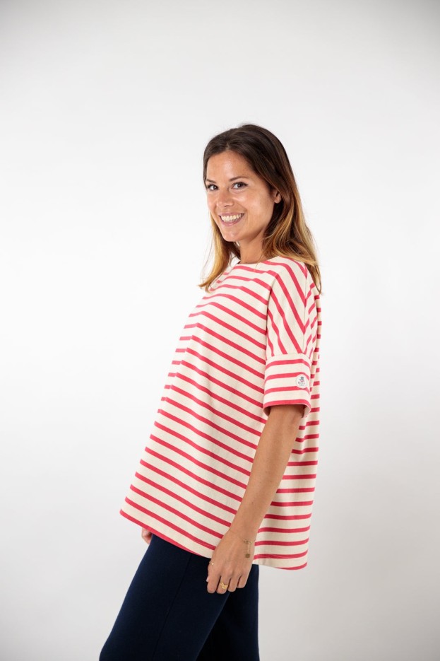 Tee-shirt rayé ample et évasé Marie coton