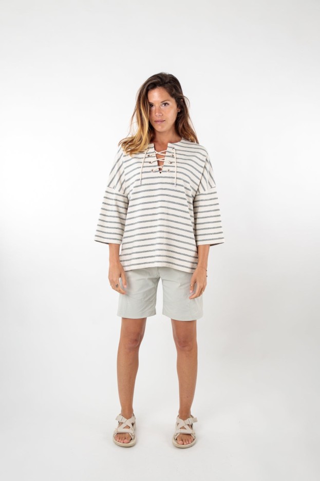 Tunique ample avec laçage Benedicte coton