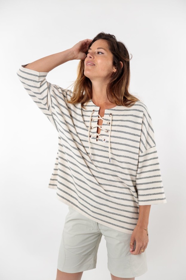 Tunique ample avec laçage Benedicte coton