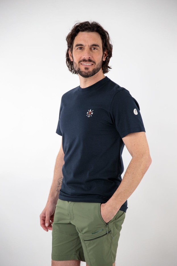 T-shirt brodé bateau et ancre Abel coton