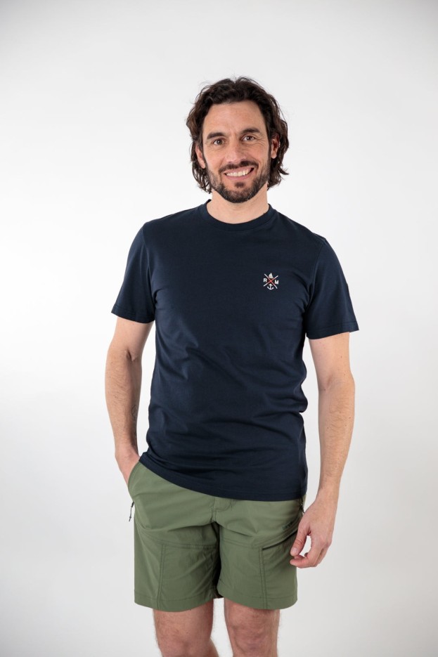 T-shirt brodé bateau et ancre Abel coton