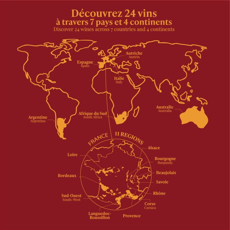 Calendrier de l'Avent Vin - 24 Vins de France et du Monde