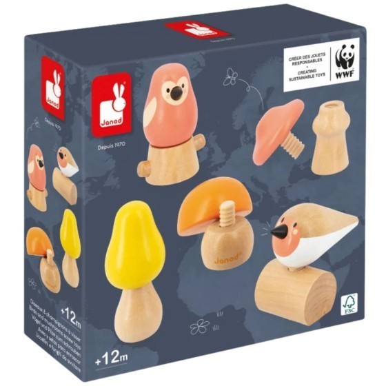 Jeu à visser : Oiseaux et champignons