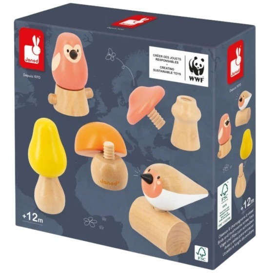 Jeu à visser : Oiseaux et champignons