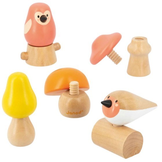 Jeu à visser : Oiseaux et champignons