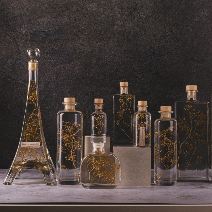 Herbarium fait main Plante immergée Gypsophile or Tour Eiffel