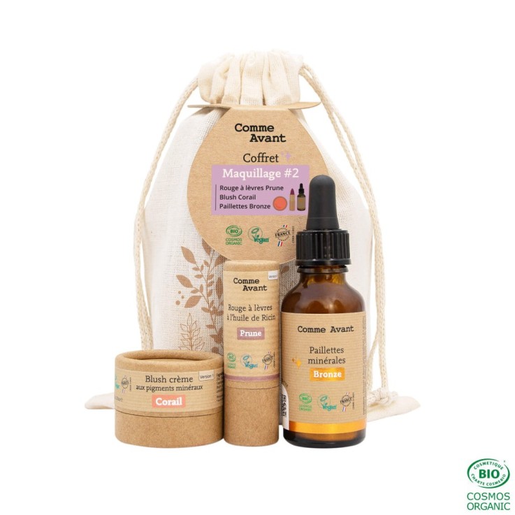 Coffret Maquillage Bio (Corail, Prune, Bronze)