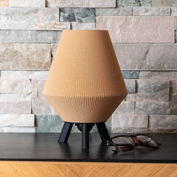 Lampe design Ruby / Bois tressé / 27cm