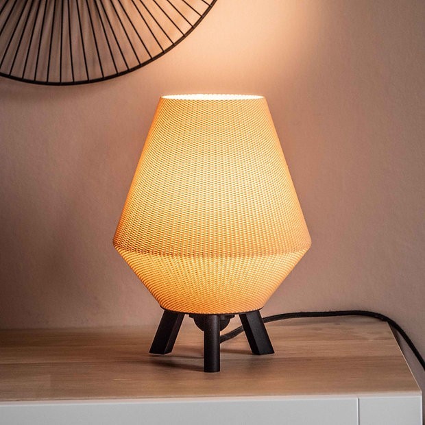 Lampe design Ruby / Bois tressé / 27cm