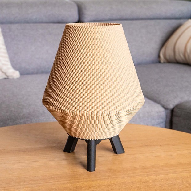 Lampe design Ruby / Bois tressé / 27cm