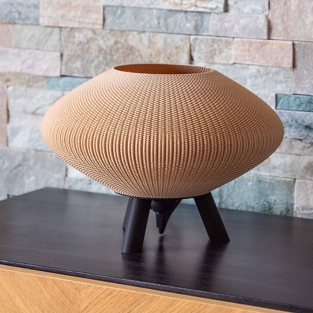 Lampe Harmony / bois tressé / 25cm