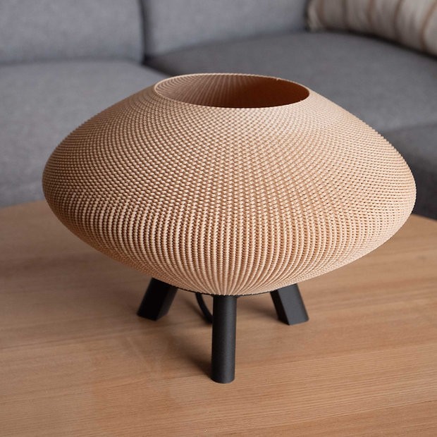 Lampe Harmony / bois tressé / 25cm