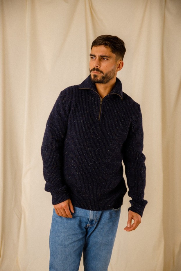 Pull camionneur unisexe Lou tweed