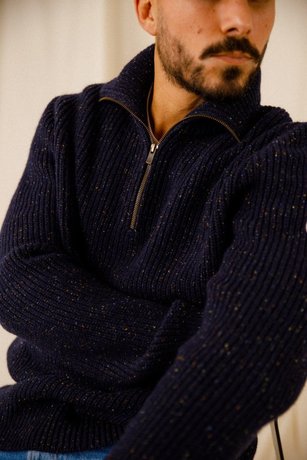 Pull camionneur unisexe Lou tweed