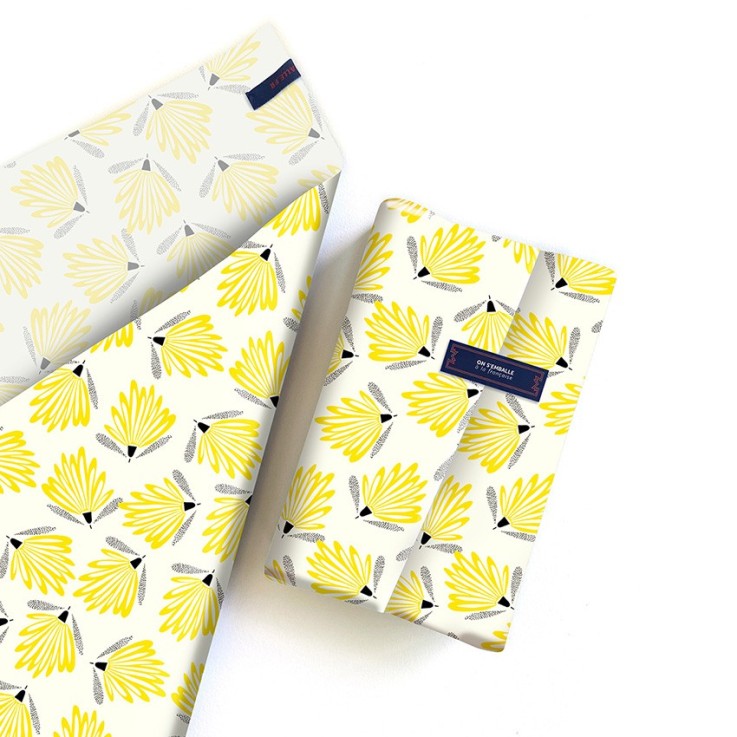 Feuille cadeau réutilisable en coton