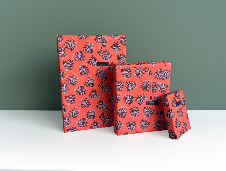 Trio feuilles cadeau réutilisables en coton (S, M, L)