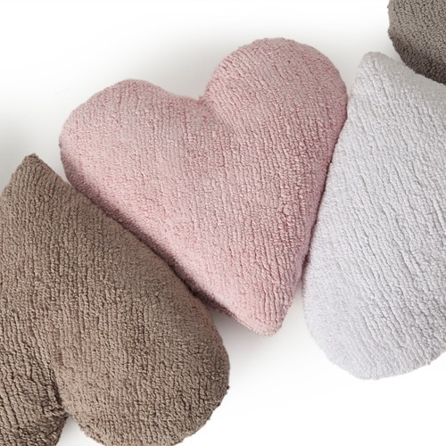  Coussin En Coton Cœur Rose Stars