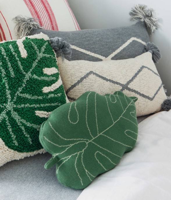  Coussin Tricoté En Coton...