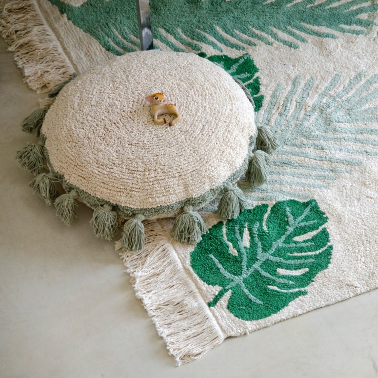 Coussin En Coton Circle Green Plants