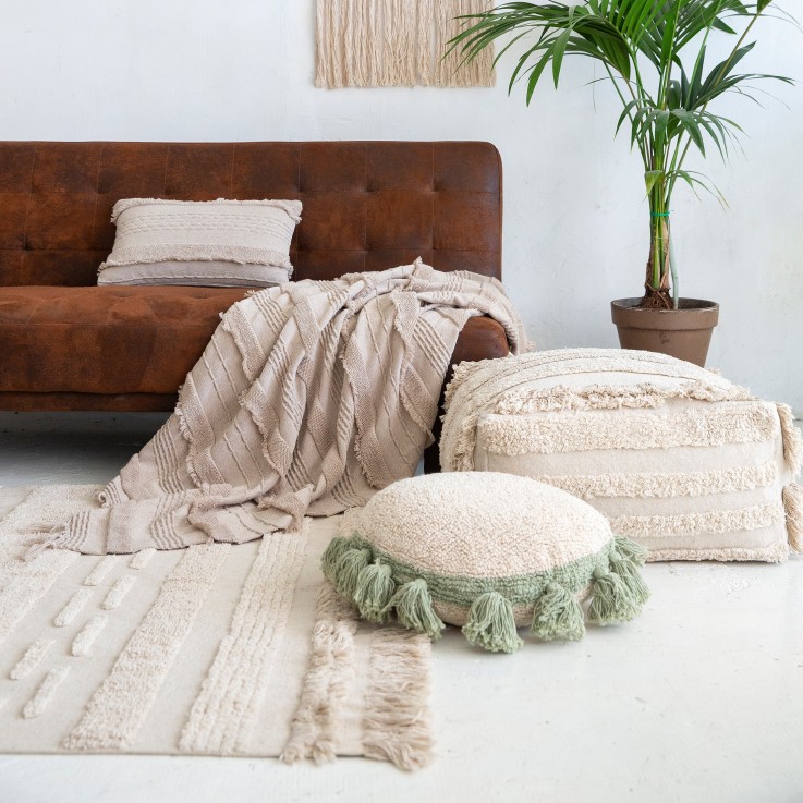 Coussin En Coton Circle Green Plants