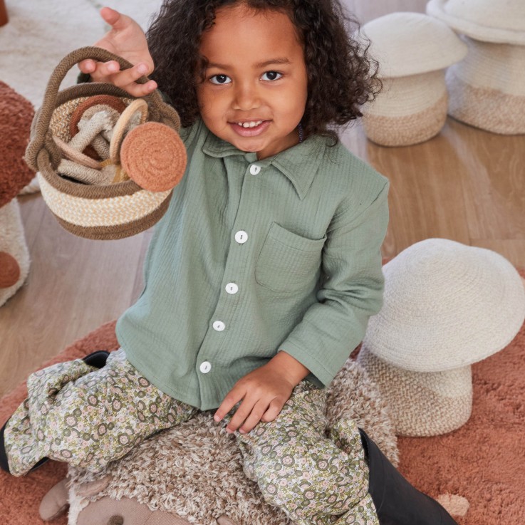  Coussin De Sol En Coton Hérisson Chasse Aux Champignons