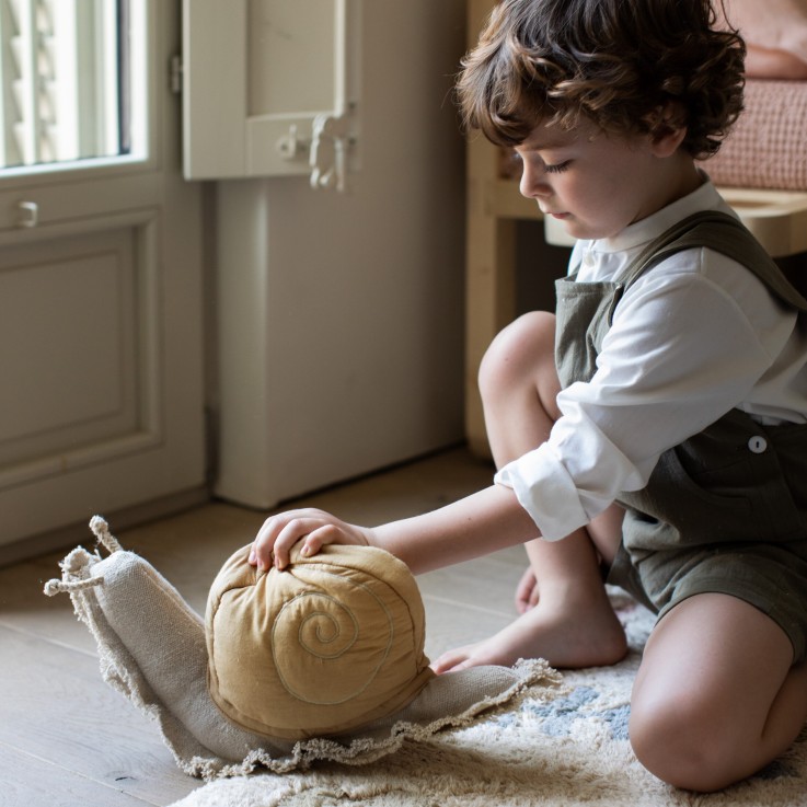 Coussin Cuberta De Algodon Escargot Paresseux Jardin Fantastique