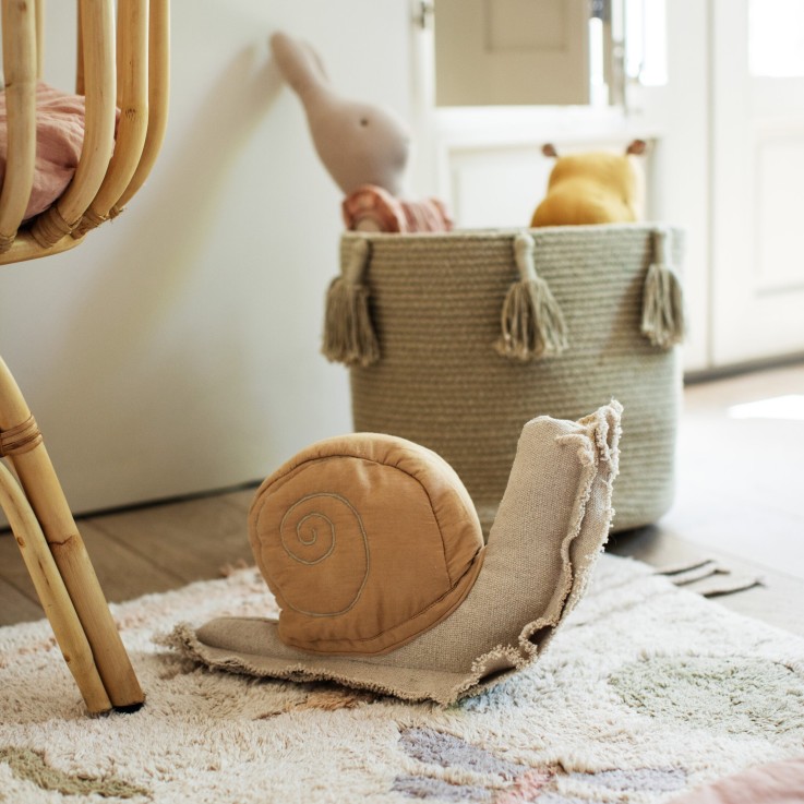 Coussin Cuberta De Algodon Escargot Paresseux Jardin Fantastique