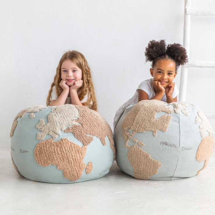 Pouf En Coton Carte Du Monde Back To School