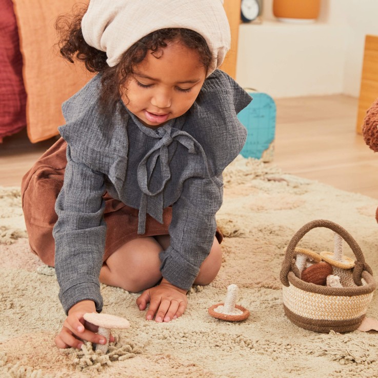 Tapis En Coton Forêt De Champignons Chasse Aux Champignons
