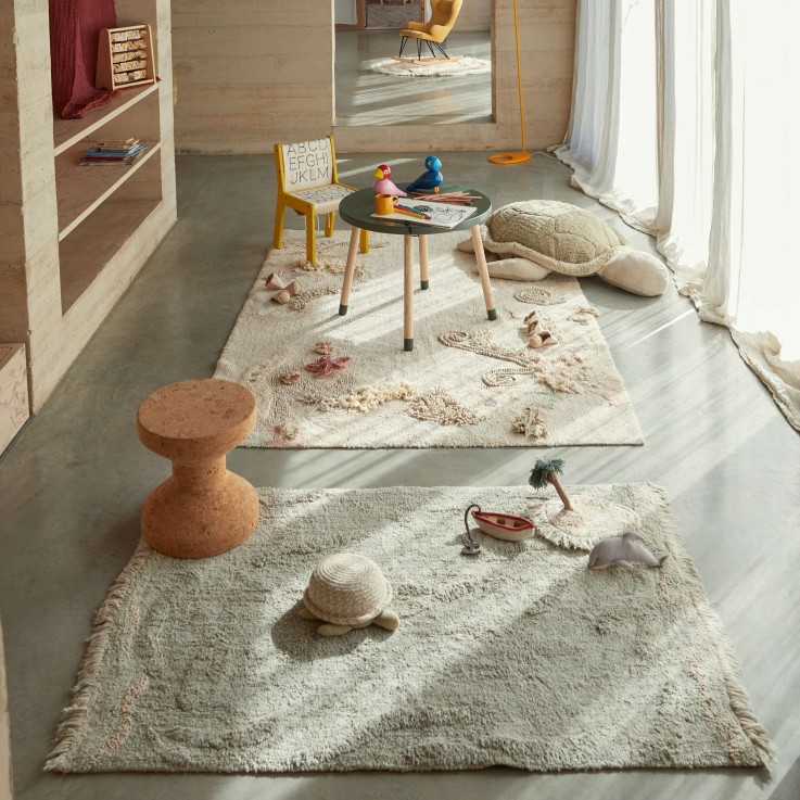 Tapis Rectangulaire En Coton Fond Marin Merveilles De La Mer