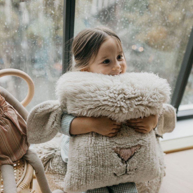 Coussin En Laine En Coton Pink Nose Sheep