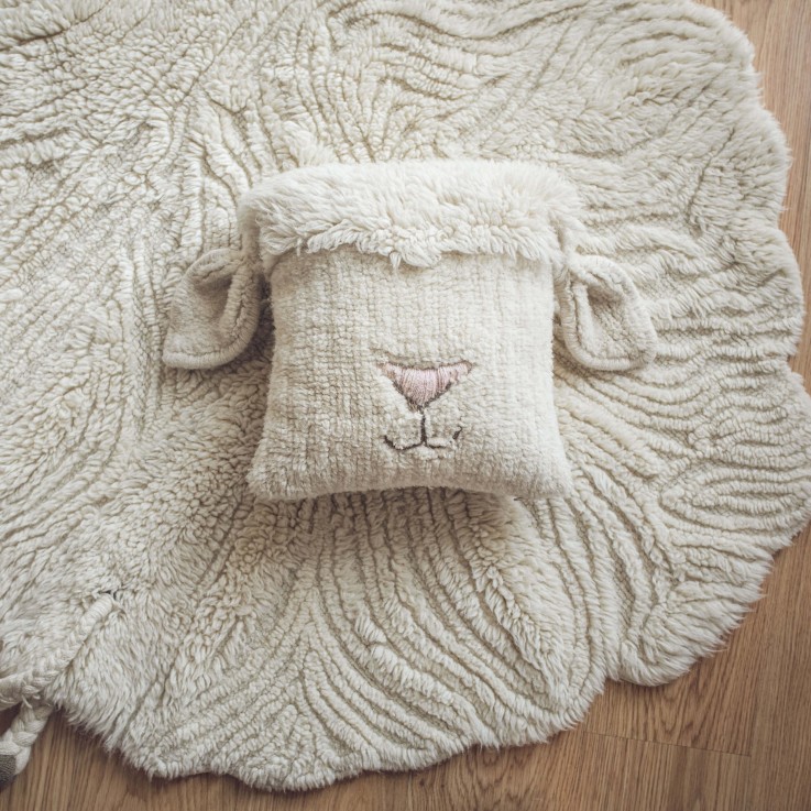 Coussin En Laine En Coton Pink Nose Sheep